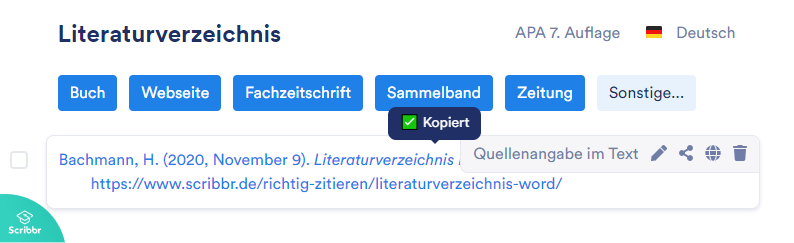 literaturverzeichnis-word-scribbr-generator-quelle-kopieren