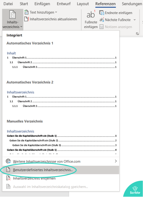 anhangsverzeichnis-word-benutzerdefiniertes-inhaltsverzeichnis-scribbr