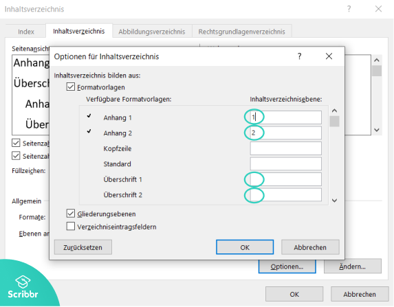 anhangsverzeichnis-word-benutzerdefiniertes-inhaltsverzeichnis-ueberschriften-scribbr