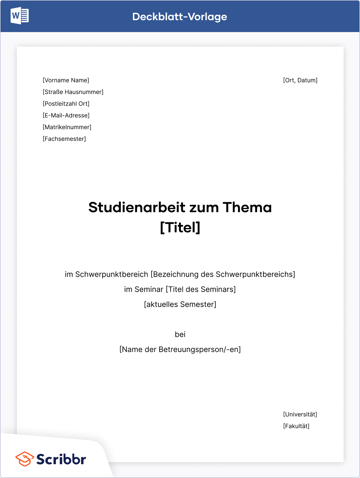 Studienarbeit-Deckblatt